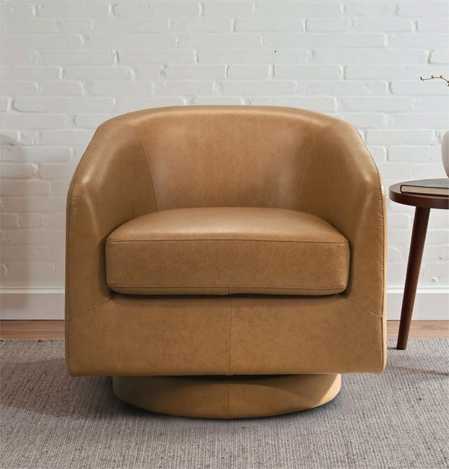 Danville Tan Leather Swivel Chair