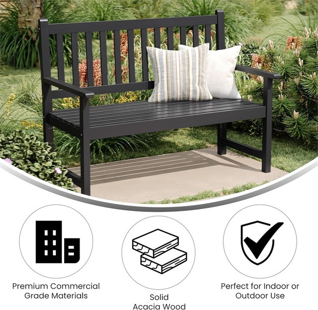 Flash Furniture Adele Commercial Indoor/Outdoor Acacia Wood Benc - photo 3