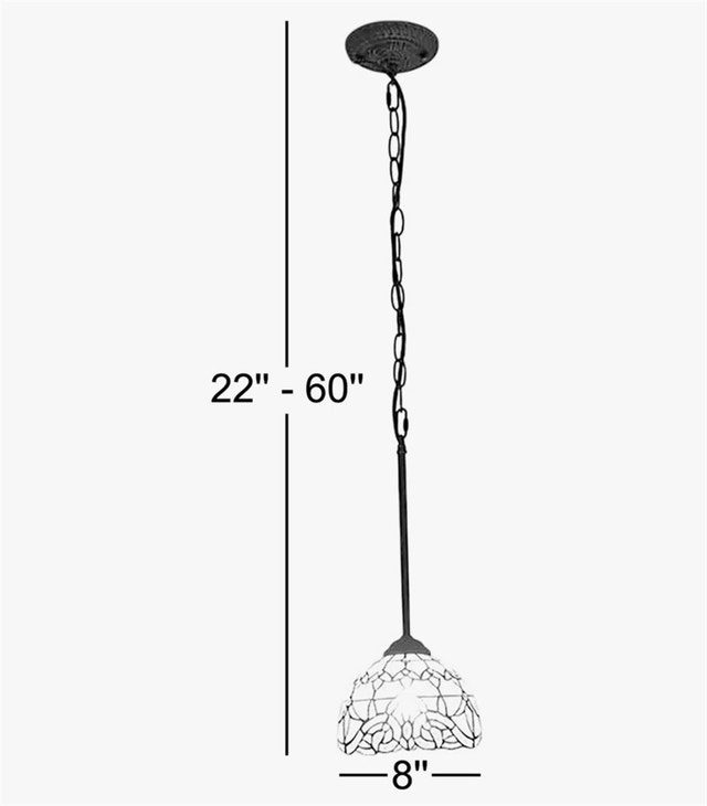 8"W*8"D*60"H Simonson Tiffany Mini Hanging Lights White Stained - photo 5