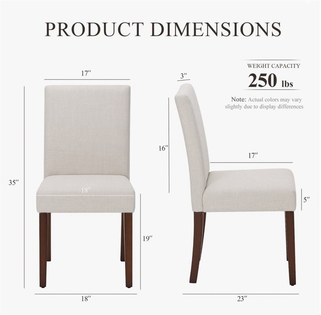 Oakridge Upholstered Dining Chair, Parsons Style Fabric - photo 2