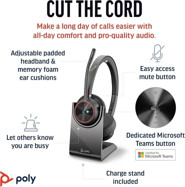 Poly Voyager 4320 UC Wireless Headset & Charge Stand - photo 2