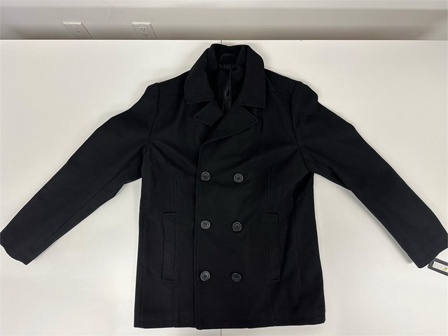Size MED Kenneth Cole Men's Double Breasted Wool Blend Peacoat - photo 3