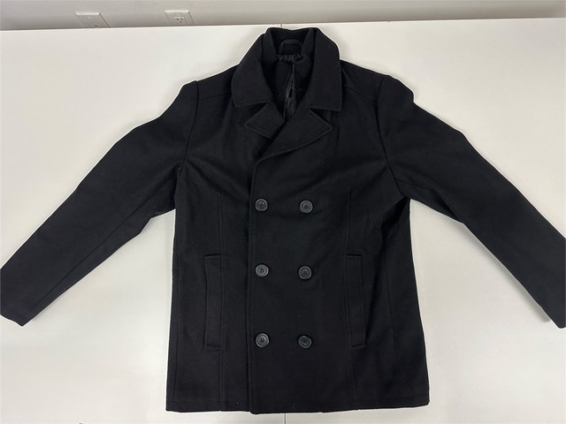 Size MED Kenneth Cole Men's Double Breasted Wool Blend Peacoat - photo 4