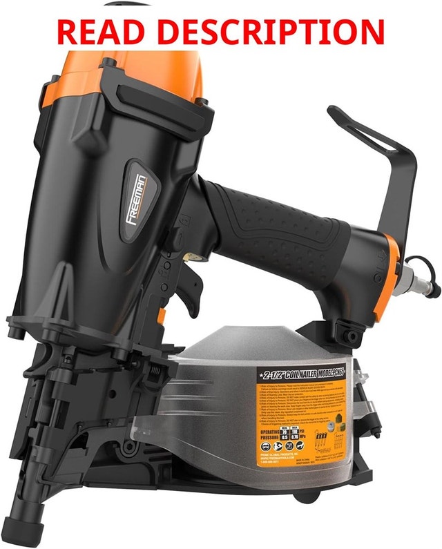 Freeman PCN65 Pneumatic 15 Degree 2-1/2" Coil Siding Nailer