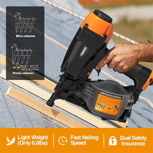 Freeman PCN65 Pneumatic 15 Degree 2-1/2" Coil Siding Nailer - photo 2