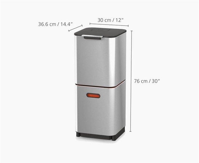 40L Joseph Joseph Intelligent Waste Totem Kitchen Trash Can - photo 2
