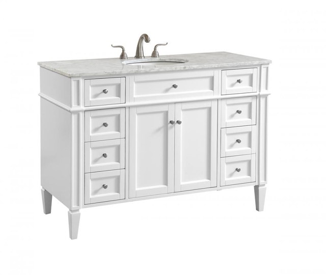 48 In. Single Bathroom Vanity Set In White by Elegant - photo 2