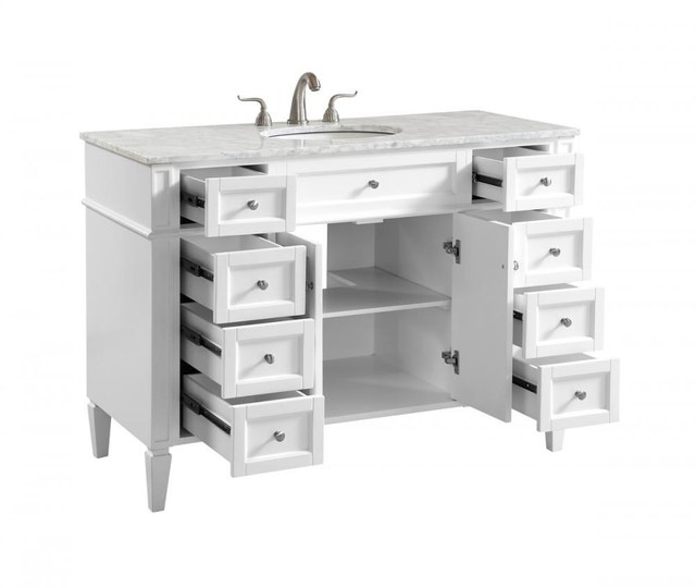 48 In. Single Bathroom Vanity Set In White by Elegant - photo 3