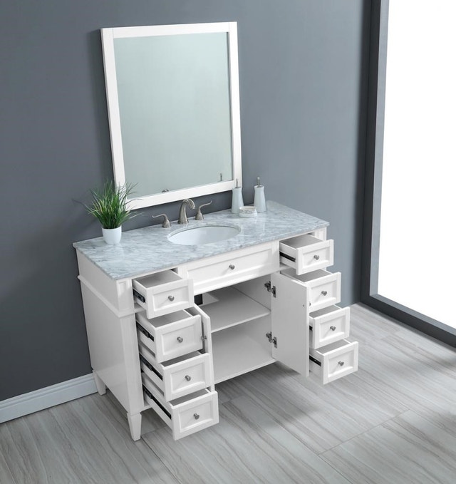 48 In. Single Bathroom Vanity Set In White by Elegant - photo 4