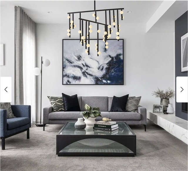 Design Living 60-in 44-Light Matte Black Metal Chandelier