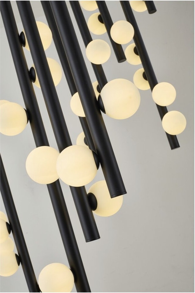 Design Living 60-in 44-Light Matte Black Metal Chandelier - photo 3