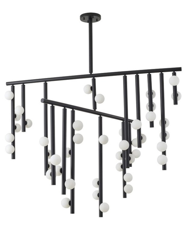 Design Living 60-in 44-Light Matte Black Metal Chandelier - photo 4