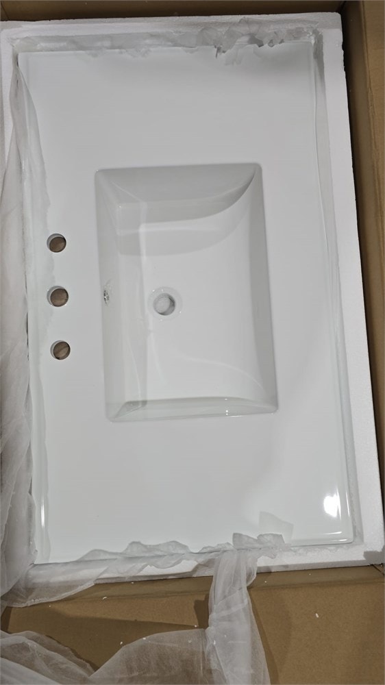 Continental 37.38'' Single Bathroom Vanity Top in White - photo 3
