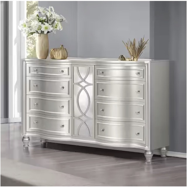 Classic Furniture Reflections Gray 8-Drawer 68 in. Wood Dresser