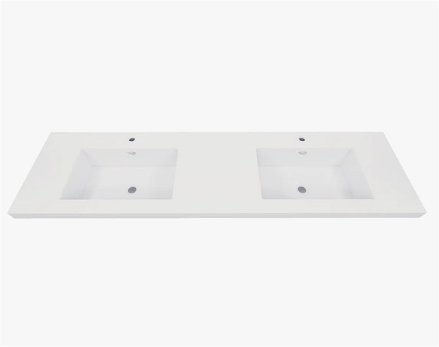 MEBO 72'' White Reinforced Acrylic Rectangular Bathroom Sink
