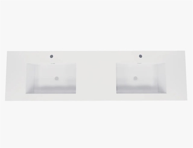 MEBO 72'' White Reinforced Acrylic Rectangular Bathroom Sink - photo 2
