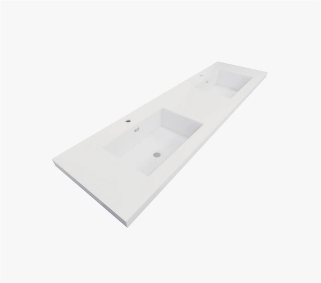 MEBO 72'' White Reinforced Acrylic Rectangular Bathroom Sink - photo 3