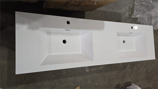 MEBO 72'' White Reinforced Acrylic Rectangular Bathroom Sink - photo 4