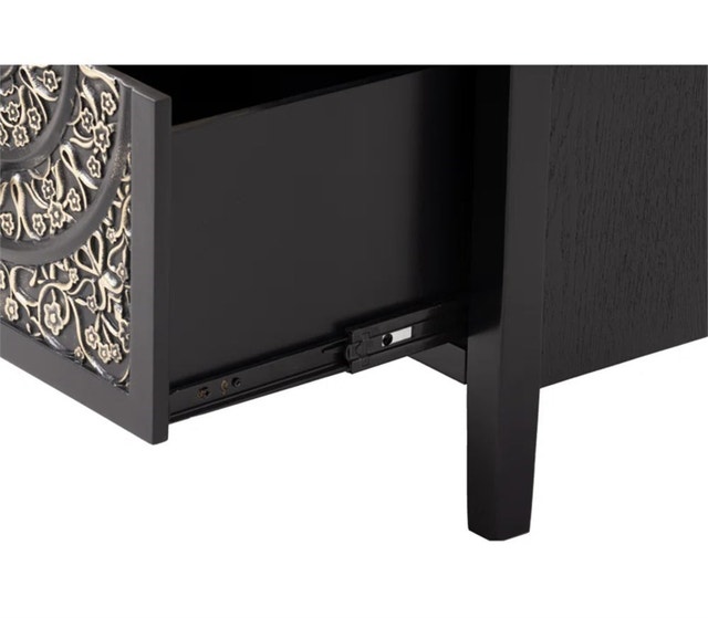 Levera Farmhouse Fully-Assembled 2-Drawer Nightstand, Distressed - photo 5