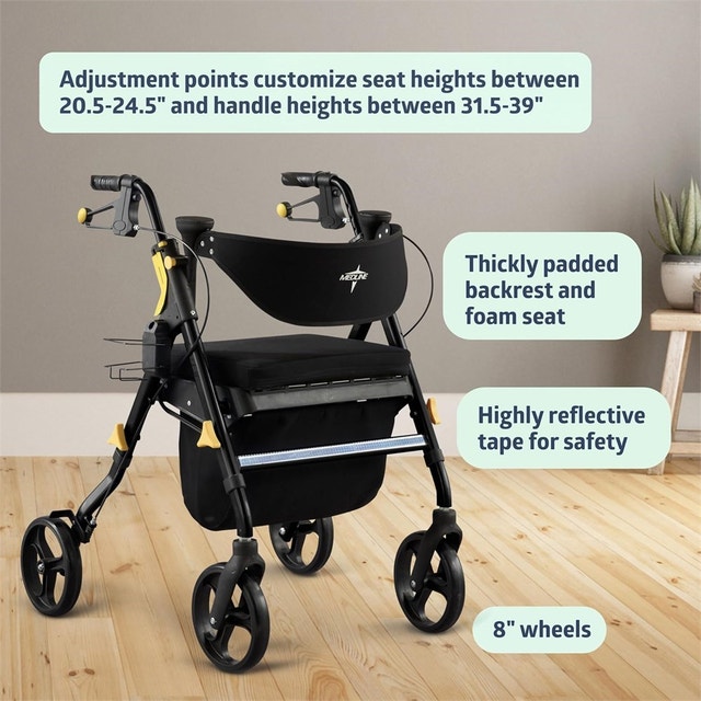 Medline Premium Empower Folding Mobility Rollator Walker - photo 3