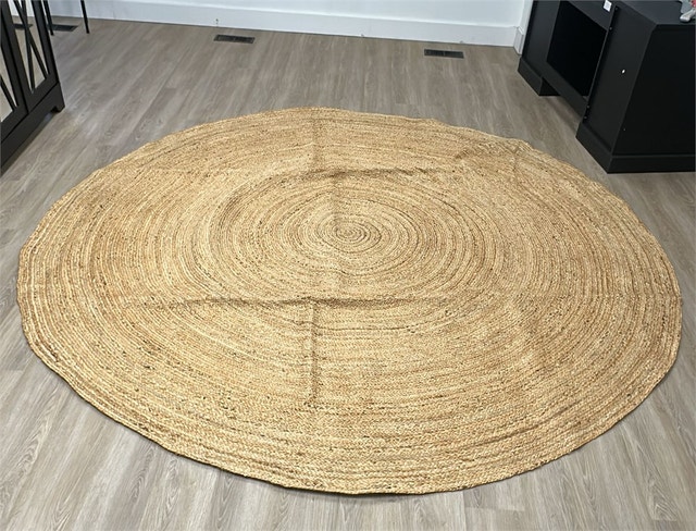 9ft Round Handwoven Jute Area Rug Natural Fiber Boho - photo 5