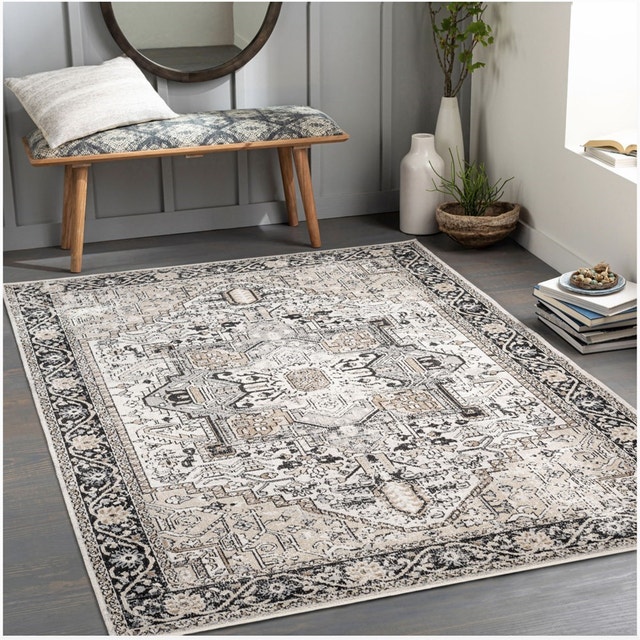 6'7" x 9' SURYA Lavadora Machine Woven Rug LVR-2322