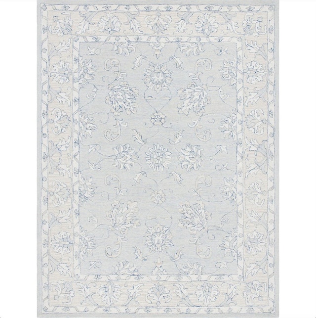 Micro-Loop Blue/Beige 6 ft. x 9 ft. Border Medallion Area Rug - photo 2