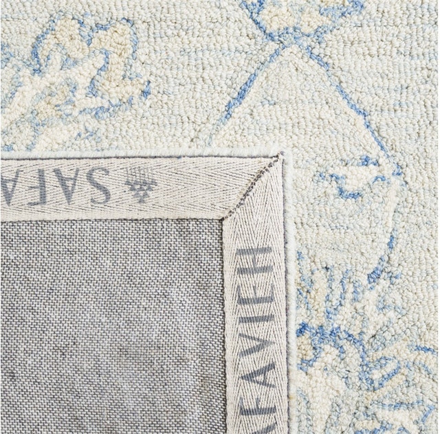 Micro-Loop Blue/Beige 6 ft. x 9 ft. Border Medallion Area Rug - photo 4