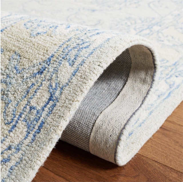 Micro-Loop Blue/Beige 6 ft. x 9 ft. Border Medallion Area Rug - photo 5