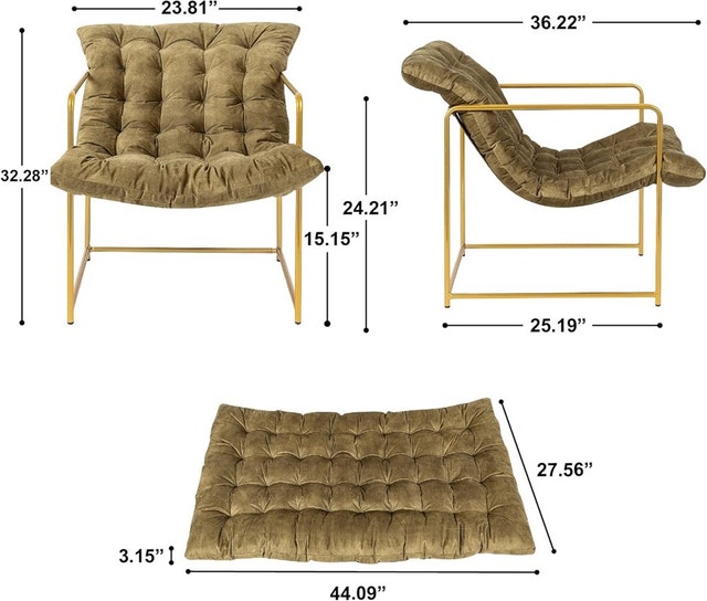 GIA Mid Century Modern Sling Accent Chair - photo 3
