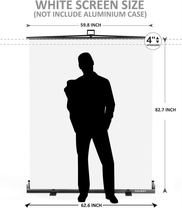 59.8 x 82.7in Collapsible White Backdrop Screen Portable Retract - photo 2