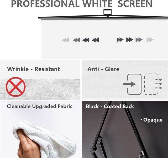 59.8 x 82.7in Collapsible White Backdrop Screen Portable Retract - photo 4
