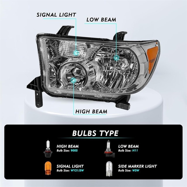 Headlight Assembly for 2007-2012 Toyota Tundra/Sequoia - photo 2