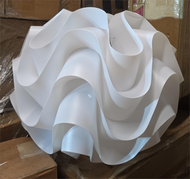 19.8" White Unique / Statement Acrylic Ball-shaped Pendant Lamp - photo 5