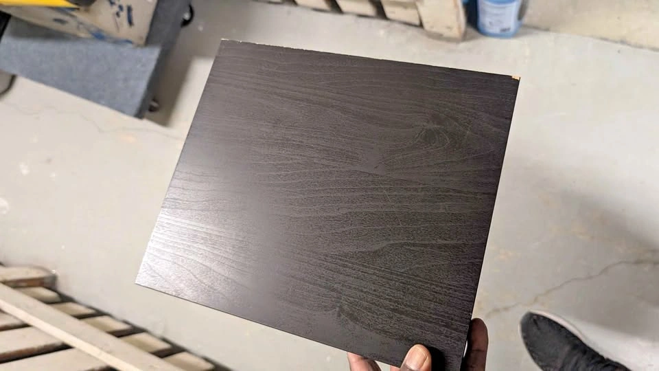 IKEA Dark floating shelf board with hangers