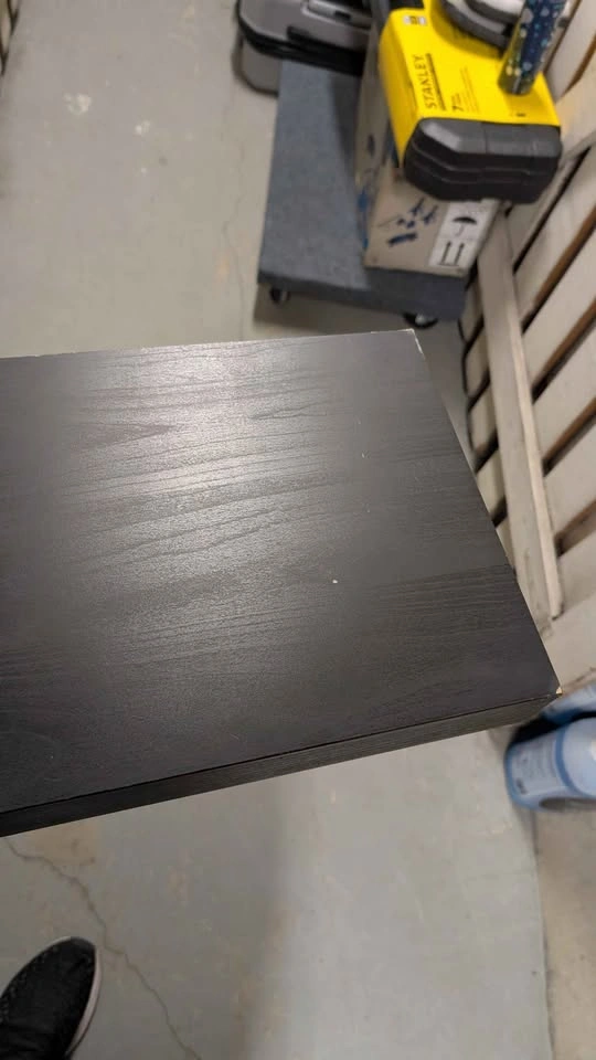 IKEA Dark floating shelf board with hangers - photo 4