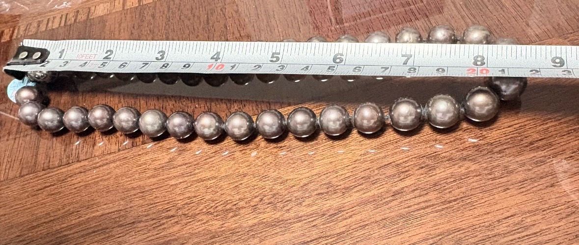 Tahitian Pearl Necklace - 17 Inch Dark Brown Silver - photo 4