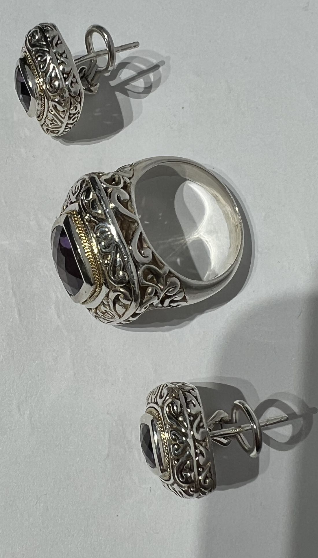 Eleganza Designer Earrings Set & Ring Size 9 - photo 2