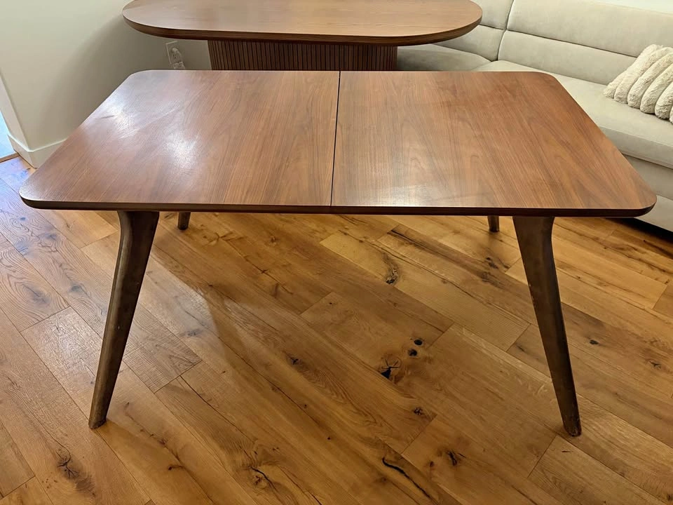 Mid century Modern Walnut Dining Table (expandable)