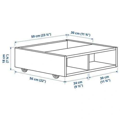 Ikea Fredvang Under Bed/Couch Storage on Wheels - PAIR - photo 3