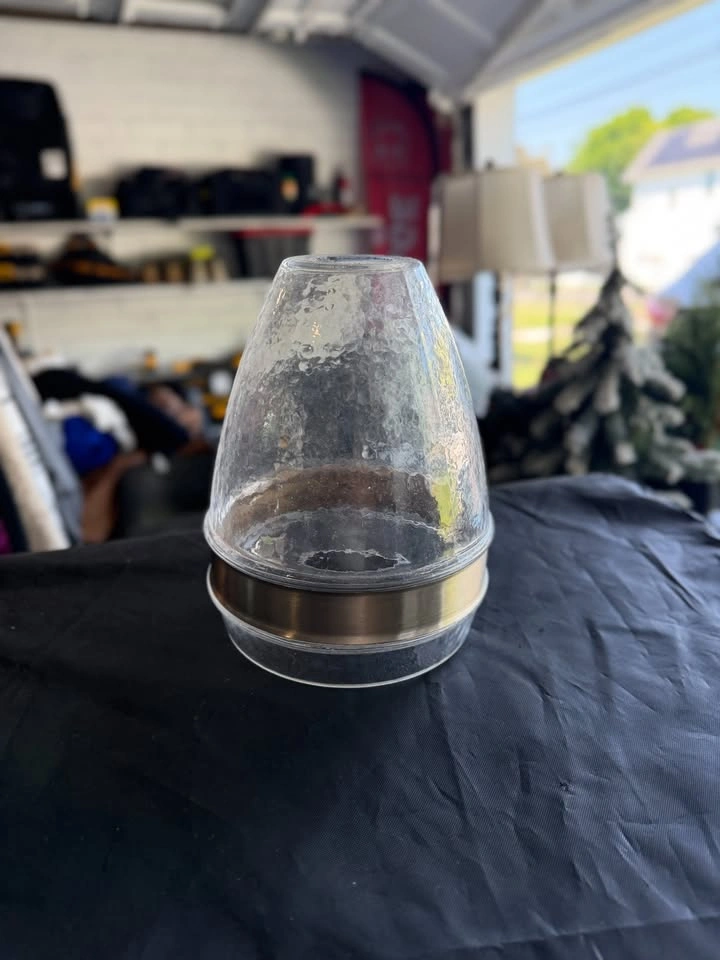 Cone Clear Textured glass Pendant light shade - photo 2