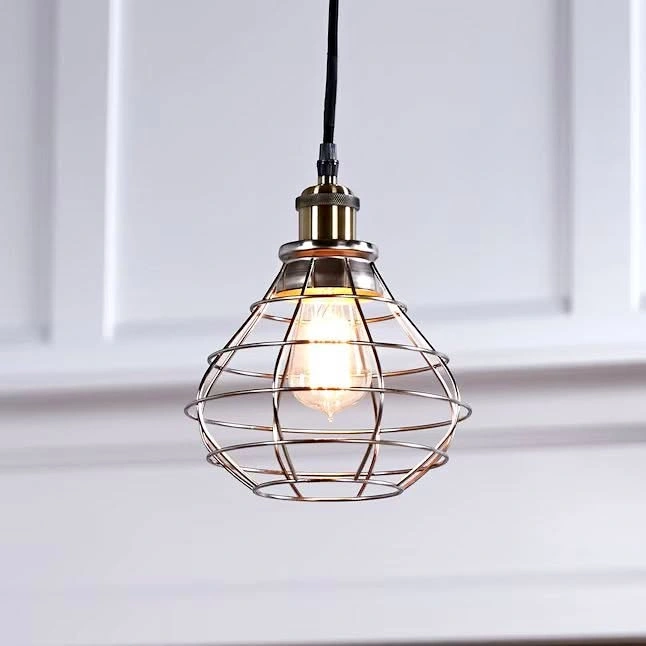 Cage Brushed Nickel Wire Pendant light shade