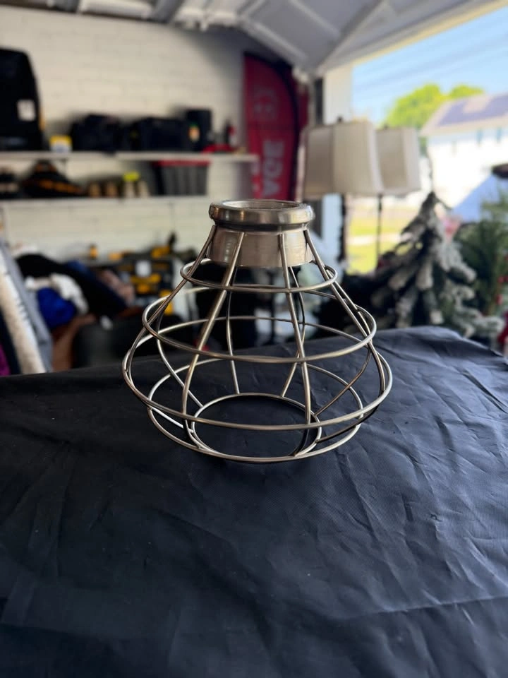Cage Brushed Nickel Wire Pendant light shade - photo 2