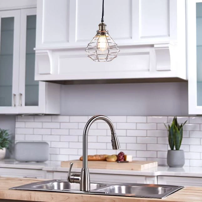 Cage Brushed Nickel Wire Pendant light shade - photo 3