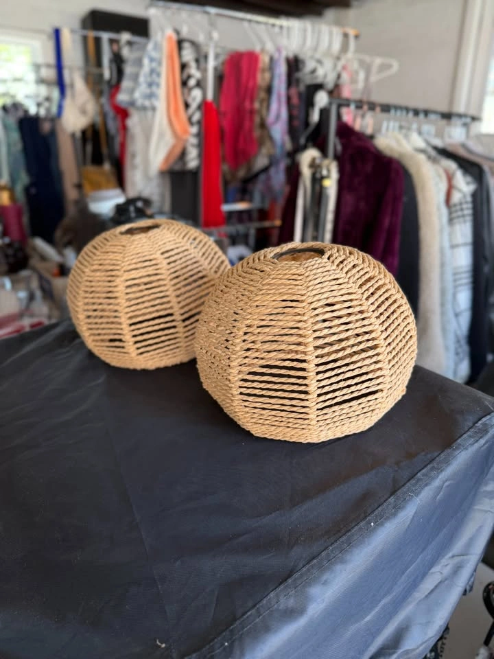 Nordic Hand-woven Rattan Pendant Light Shade - 2 available - photo 2
