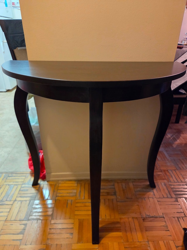 Half-Moon Demilune Console Table - Dark Wood - Good Condition - photo 2