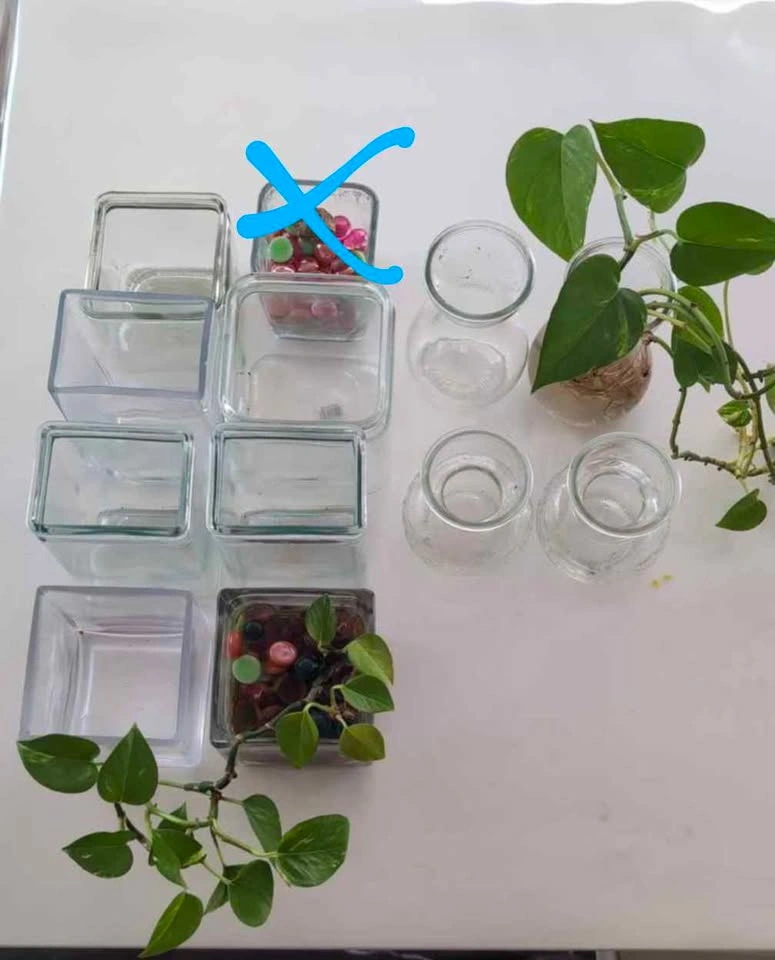 10 decorative glass vases/votives/candle jars