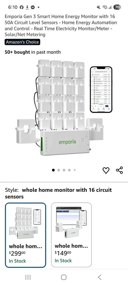 NEW Emporia Energy Vue 3 Whole Home Energy Monitor + 16 Sensors