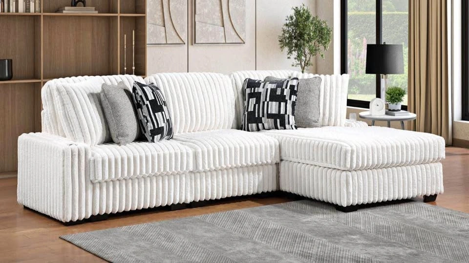 Puffy Corduroy Sectional