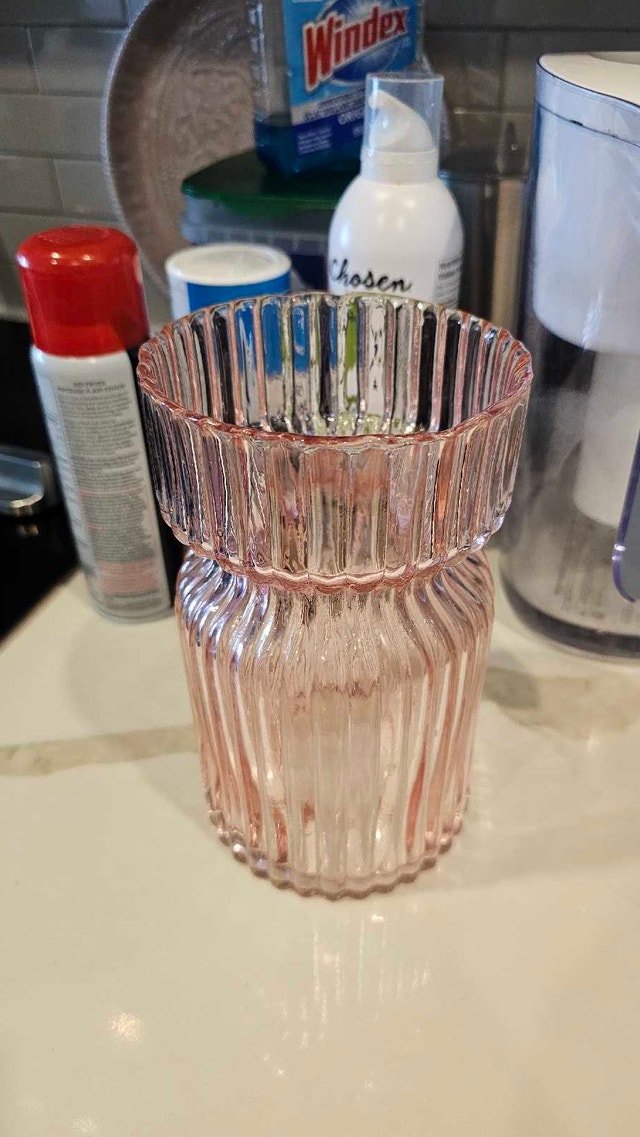Pink Glass Vase and Compote Dish - photo 2